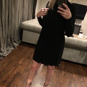 Black half turtleneck dress